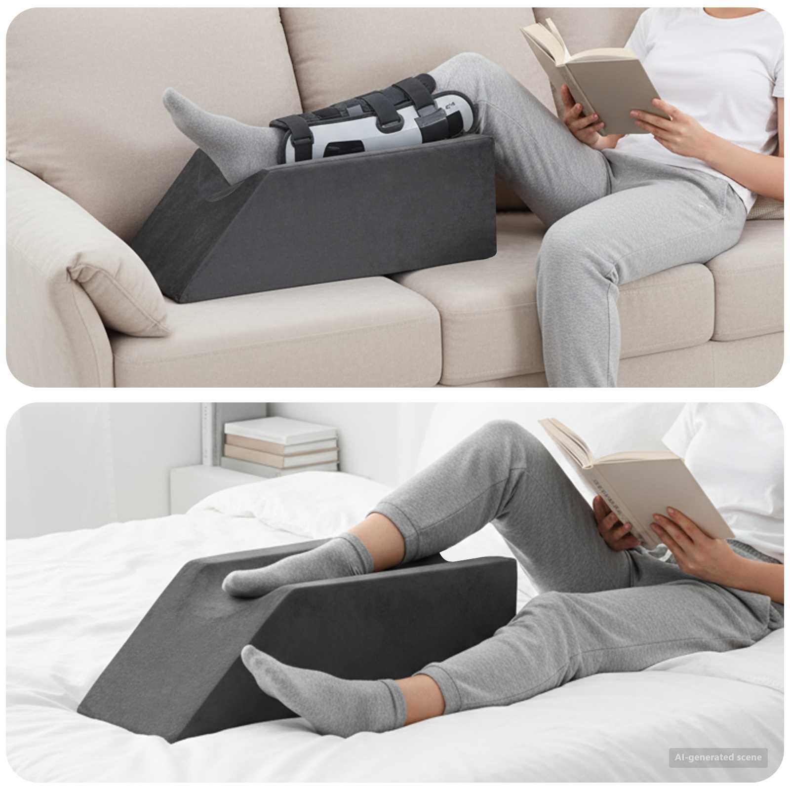 vidaXL Perna pentru picioare Simplu Gri 68 x 25 x 21,5 cm