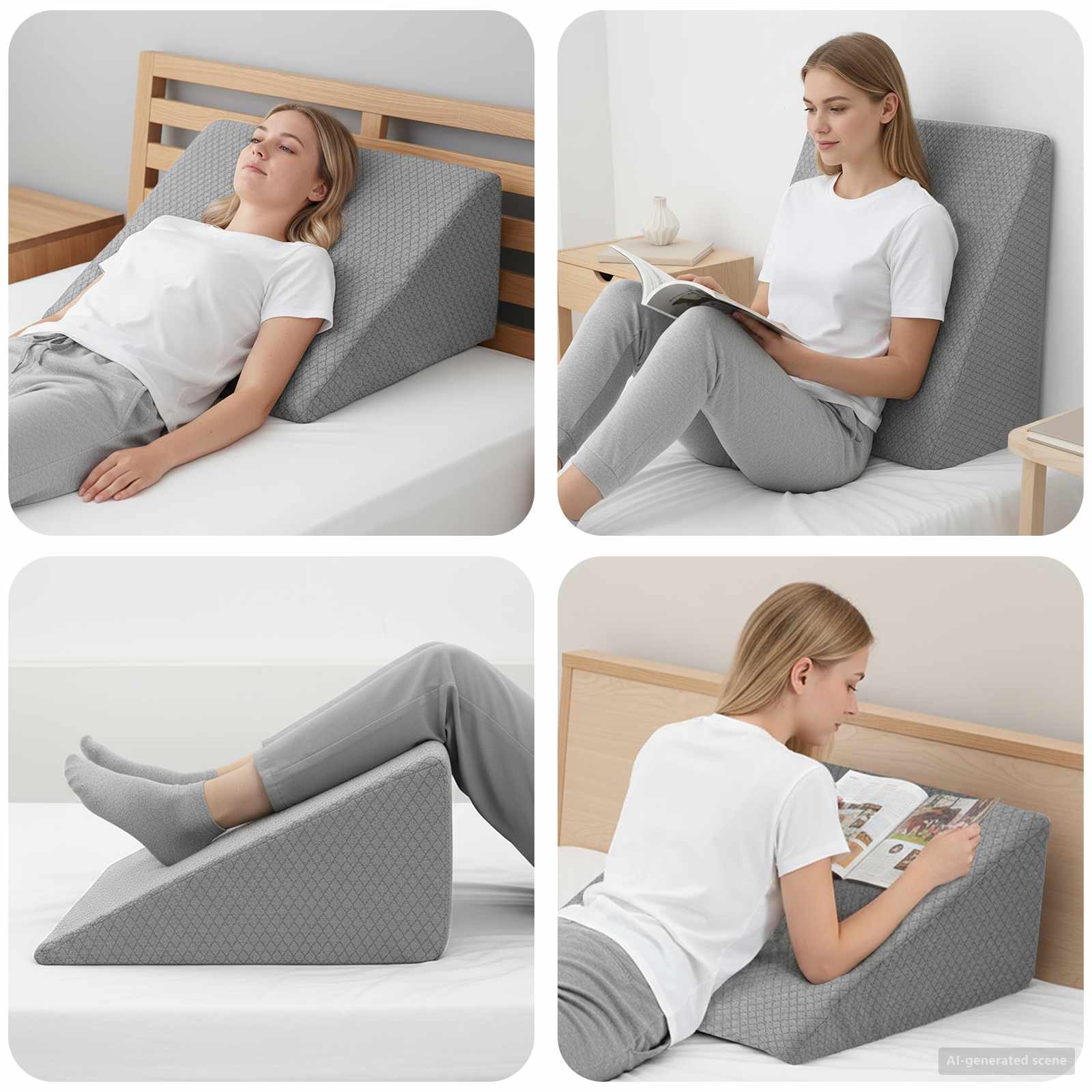 vidaXL Pillow pentru Picioare Simplu Gri 60 x 50 x 30 cm