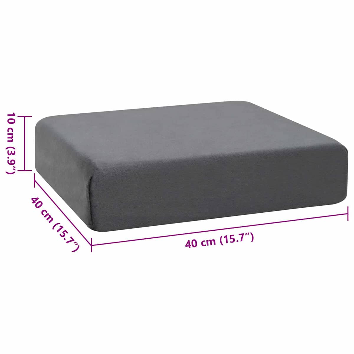 Sædehynde 40 x 40 x 10 cm PU Skum Grå - Billede 9