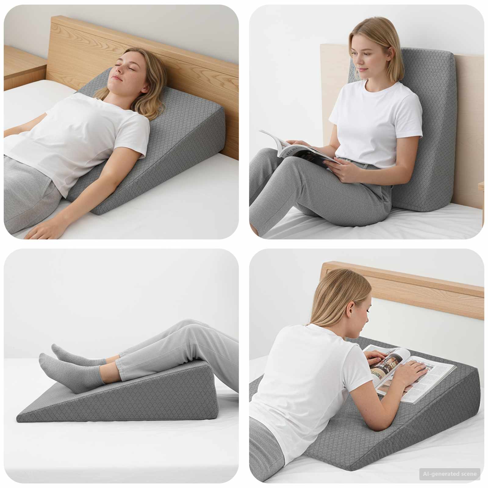 vidaXL Keil Kopfkissen Uni Grau