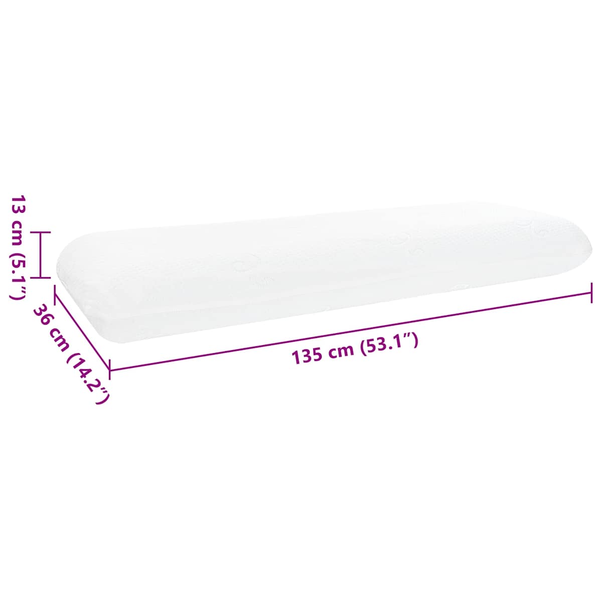 Sovepude Medium Gel Hukommelsesskum Hvid - Billede 10