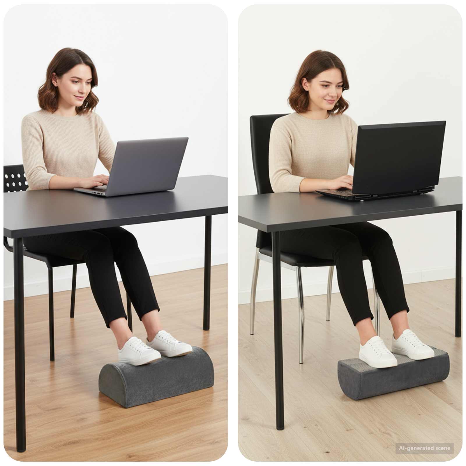 vidaXL Fußstützenkissen Uni Grau 42 x 18 x 13 cm