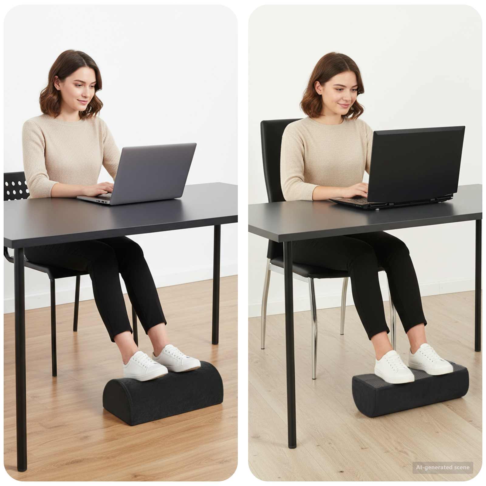 vidaXL Perne pentru suportul picioarelor Simplu Negru 42 x 18 x 13 cm