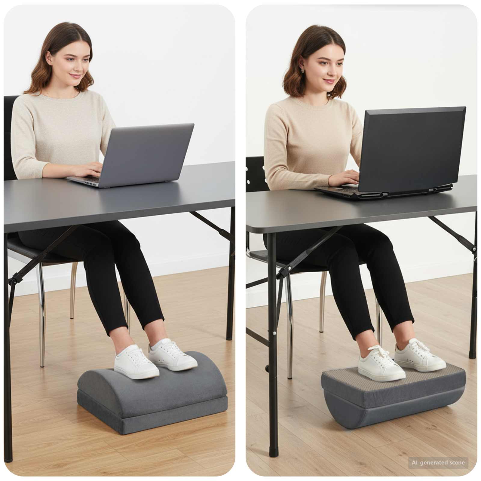 vidaXL Fußstützenkissen Uni Grau