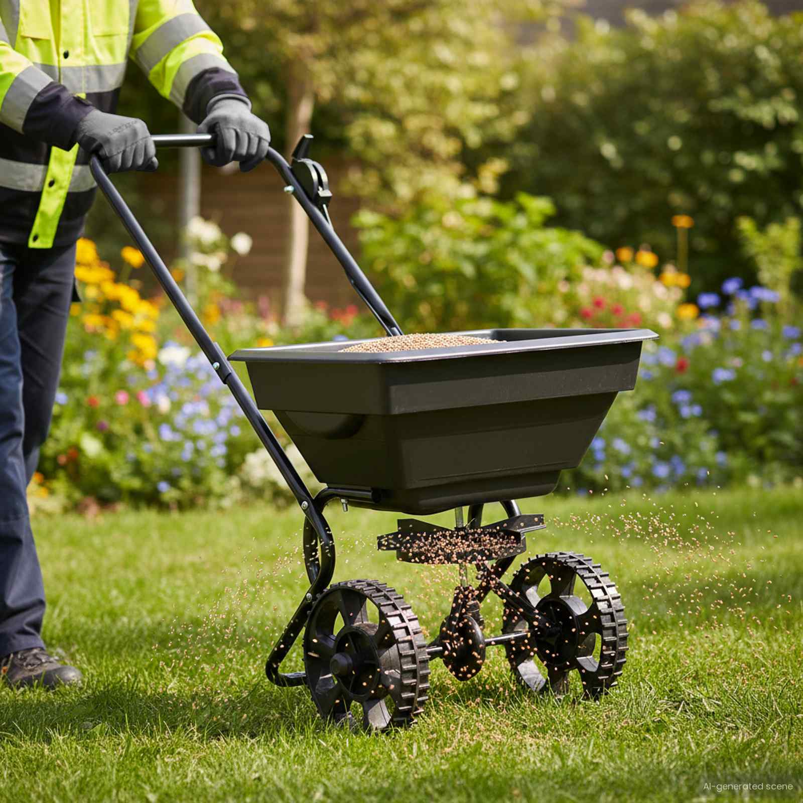 vidaXL Streuer Schwarz 80 x 46 x 75 cm PVC und Stahl