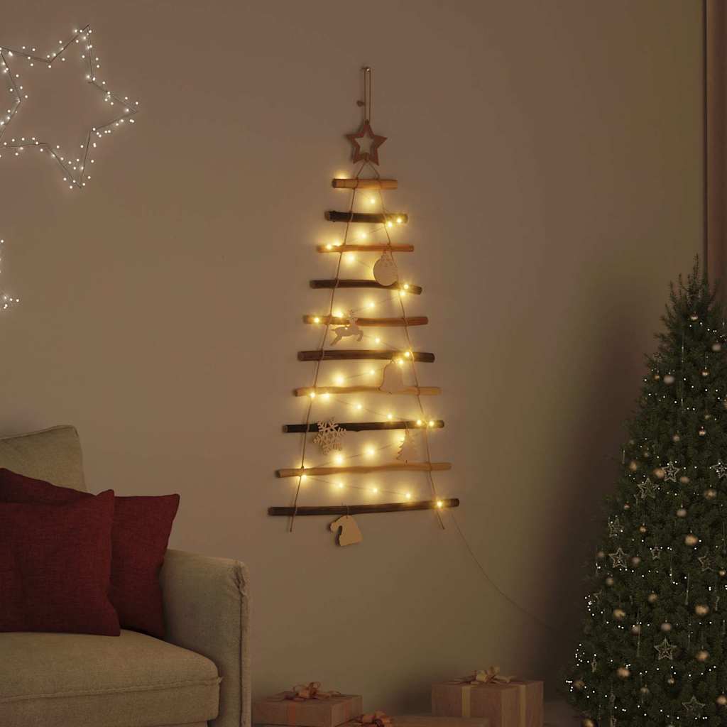 vidaXL Brad de Crăciun cu 30 LED natural 90 cm lemn masiv de frasin