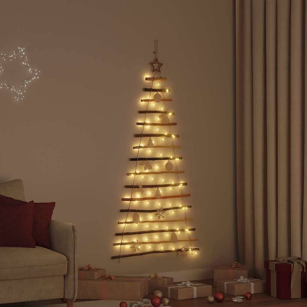 vidaXL Brad de Crăciun cu 80 LED natural 150 cm lemn masiv de frasin