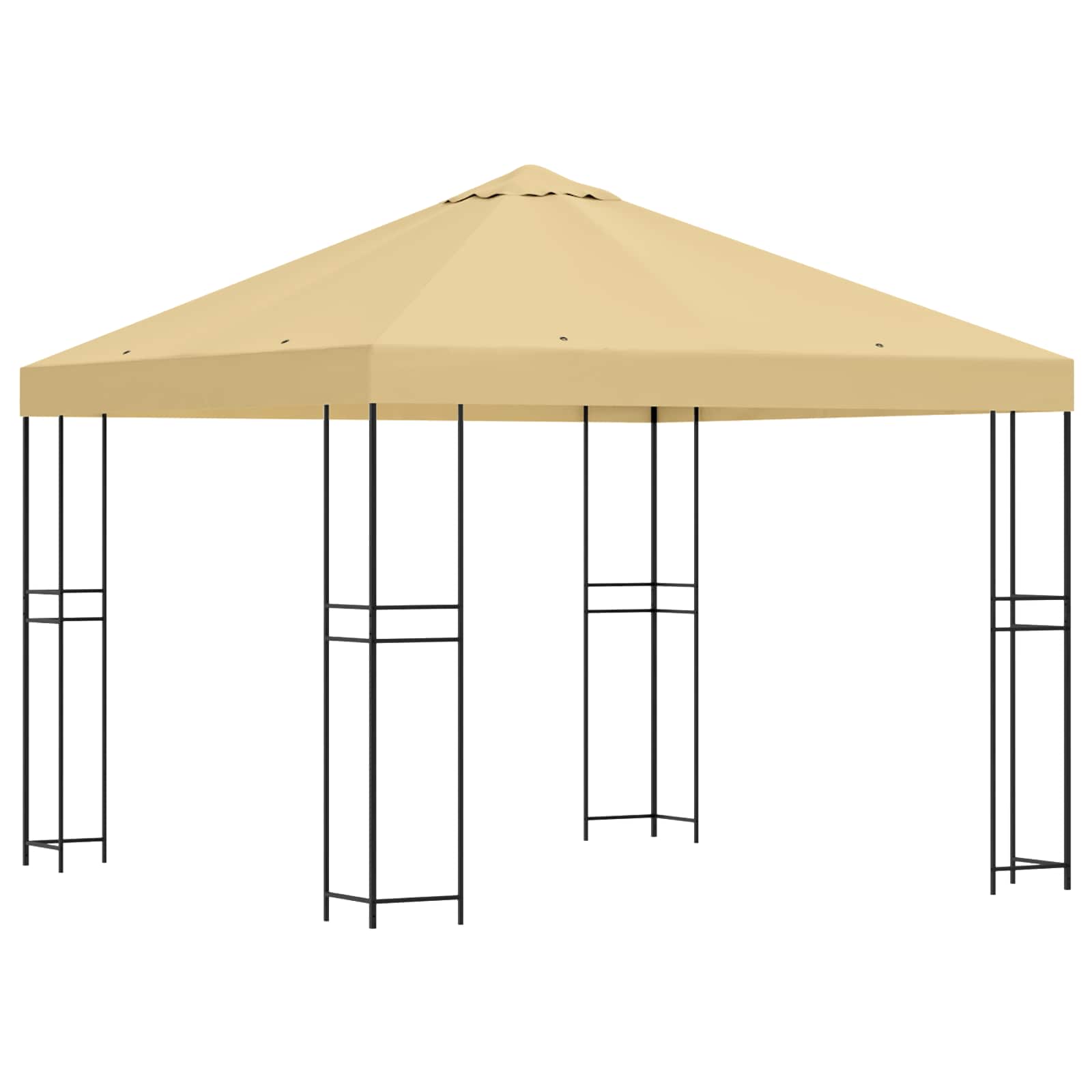 Prieel 3 x 3 m Crèmekleurig Polyester en staal 190 gsm image 2
