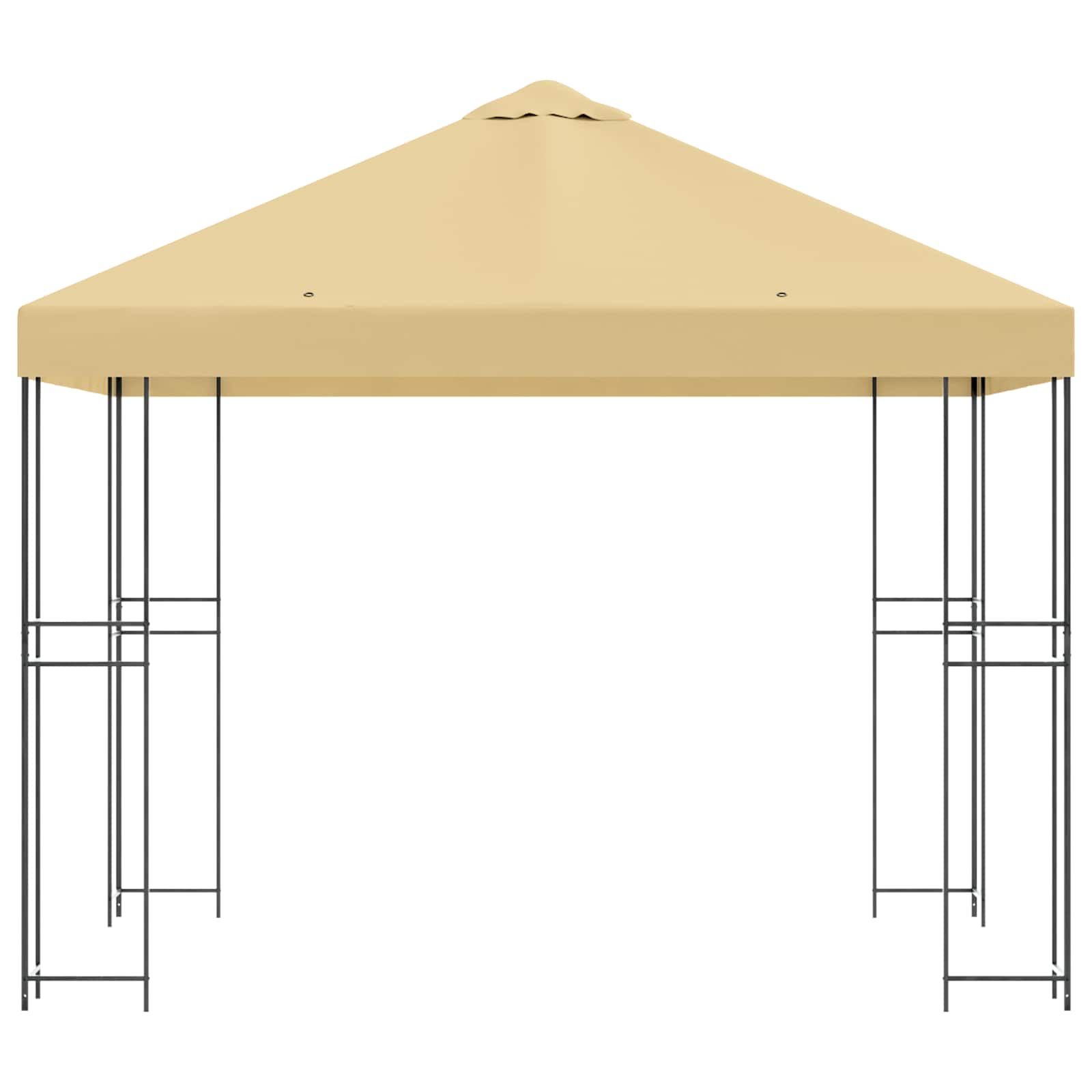 Prieel 3 x 3 m Crèmekleurig Polyester en staal 190 gsm image 3