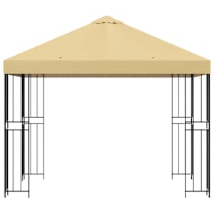 Altán 3 x 3 m Krémová Polyester a ocel 190 gsm - obrázek 3