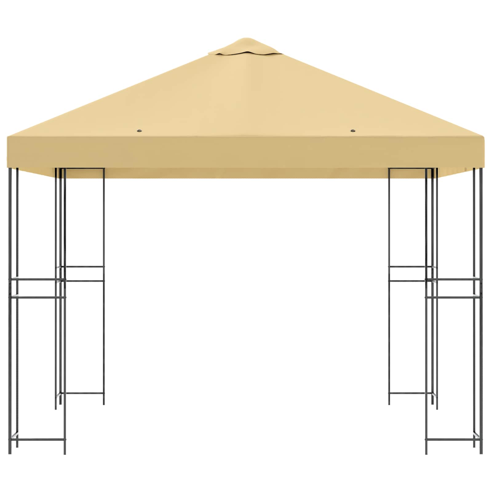 Prieel 3 x 3 m Crèmekleurig Polyester en staal 190 gsm image 4