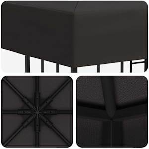 Altán 3 x 3 m Antracitová Polyester a ocel 190 gsm - obrázek 5