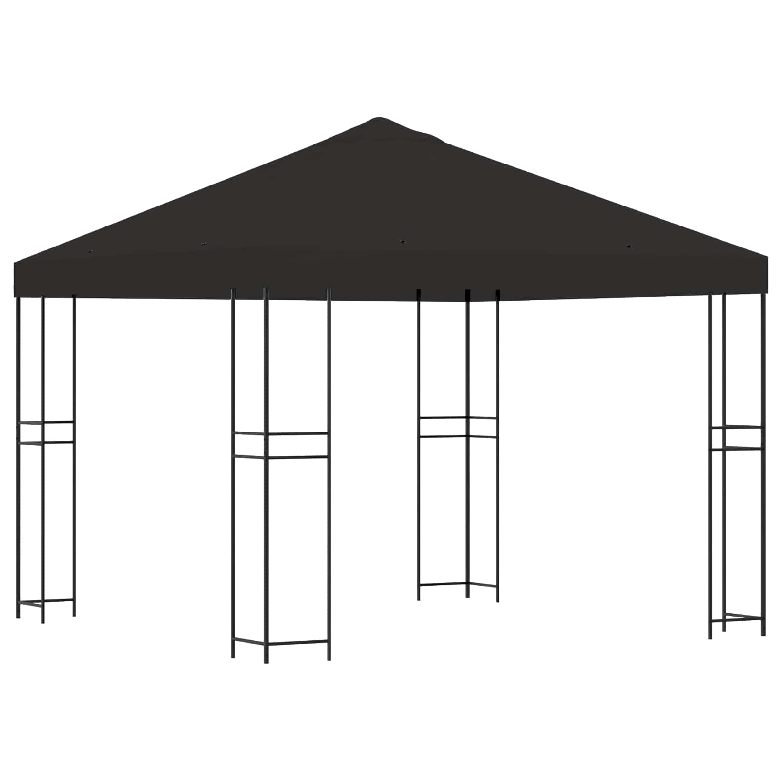 Prieel 3 x 3 m Antracietkleurig Polyester en staal 190 gsm image 2