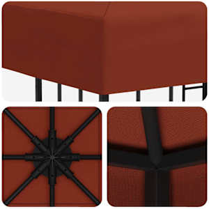 Altán 3 x 3 m Cihlová Polyester a ocel 190 gsm - obrázek 5