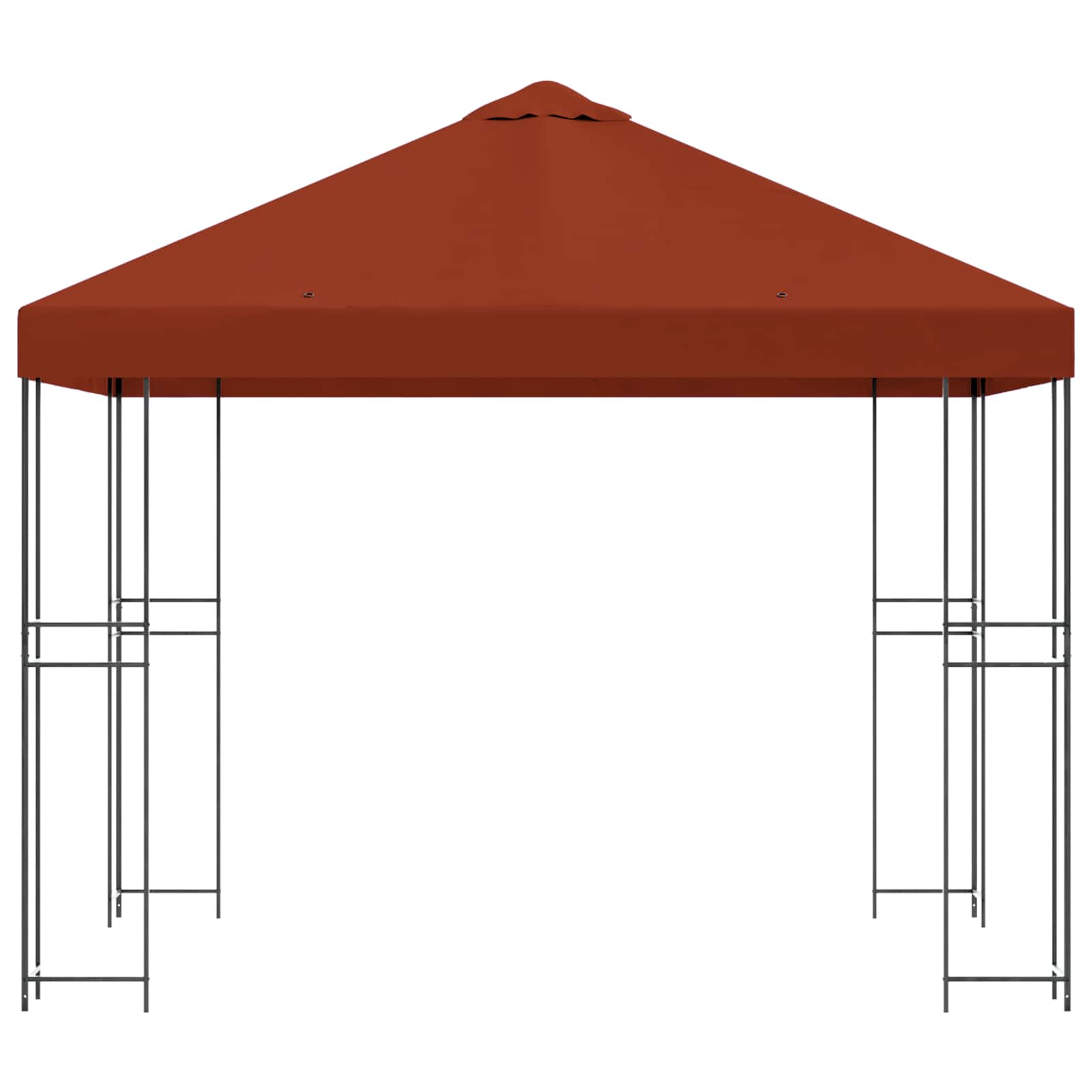 Prieel 3 x 3 m Terracotta Polyester en staal 190 gsm image 3