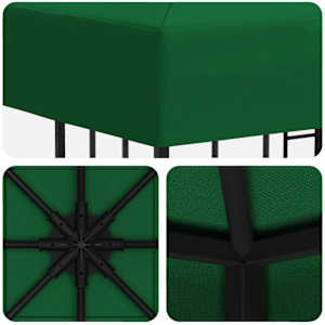 Altán 3 x 3 m Zelená Polyester a ocel 190 gsm - obrázek 5