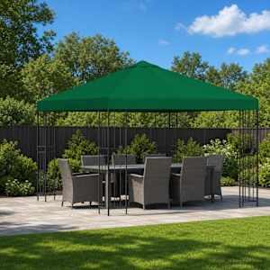 Altán 3 x 3 m Zelená Polyester a ocel 190 gsm - obrázek 1