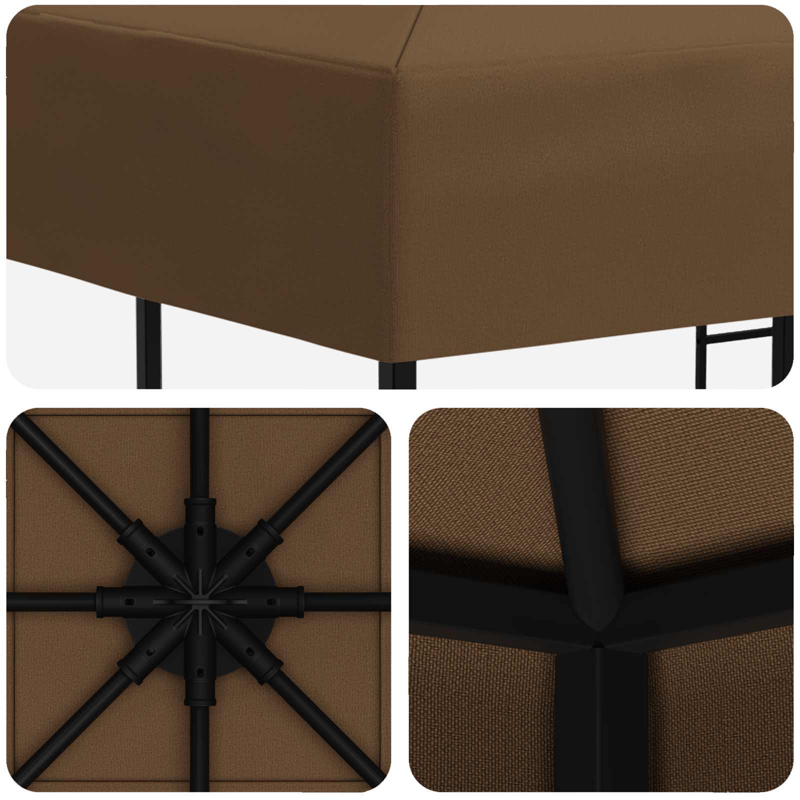 Prieel 3 x 3 m Taupe Polyester en staal 190 gsm image 5