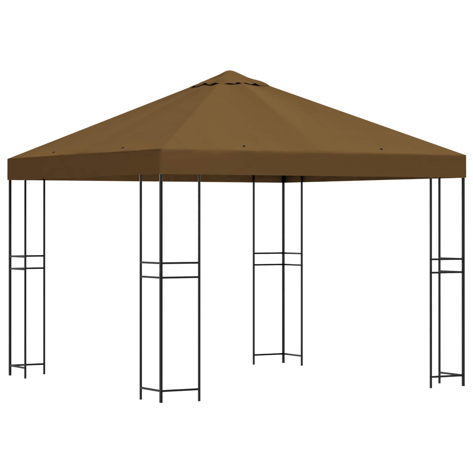Prieel 3 x 3 m Taupe Polyester en staal 190 gsm image 2