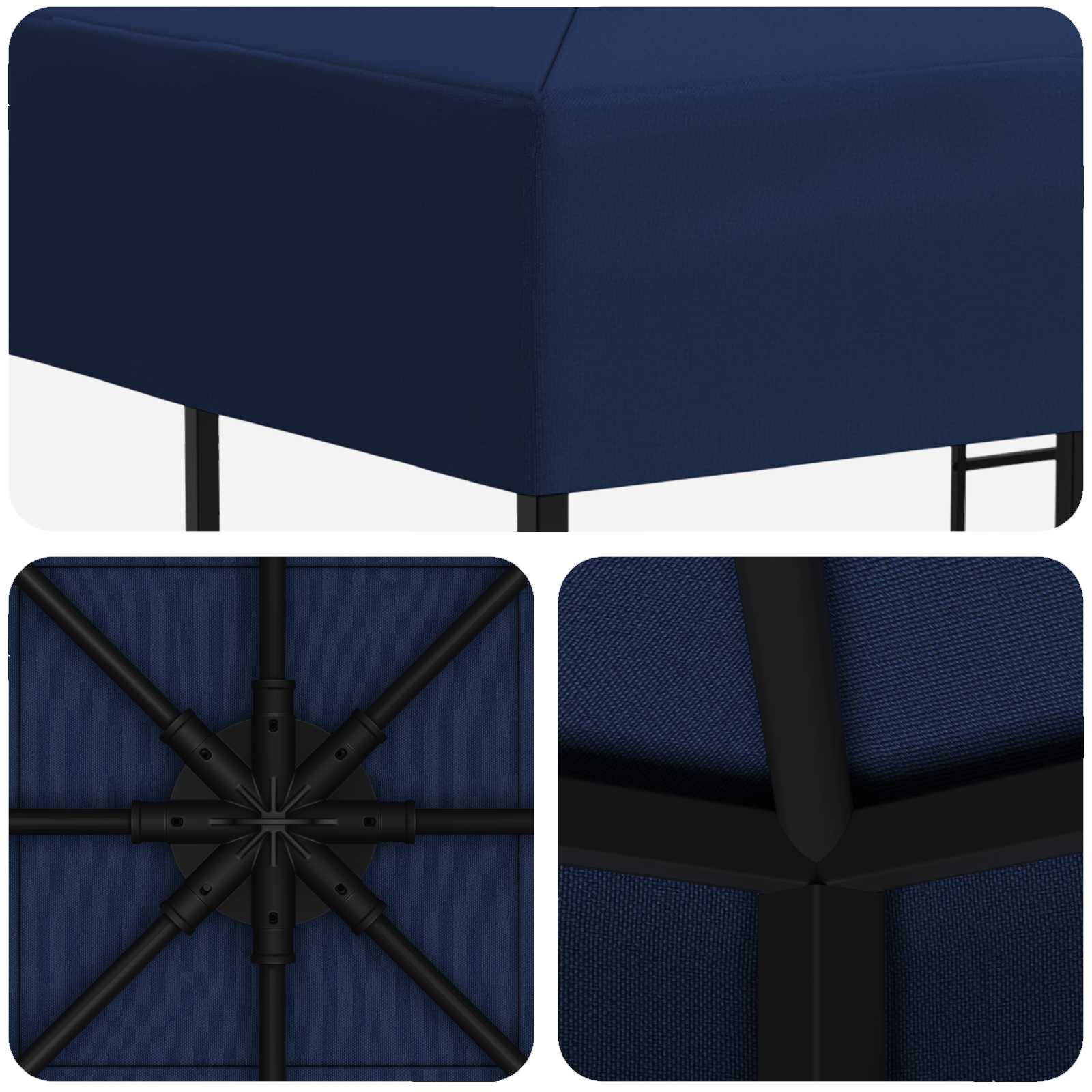Prieel 3 x 3 m Blauw Polyester en staal 190 gsm image 5