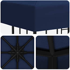 Altán 3 x 3 m Modrá Polyester a ocel 190 gsm - obrázek 5