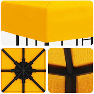 Altán 3 x 3 m Žlutá Polyester a ocel 190 gsm - obrázek 5