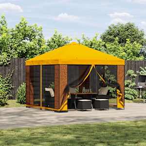 Paviljon 3 x 3 m Rumena Poliester in jeklo 190 gsm
