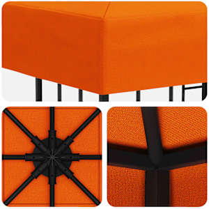 Altán 3 x 3 m Oranžová Polyester a ocel 190 gsm - obrázek 5