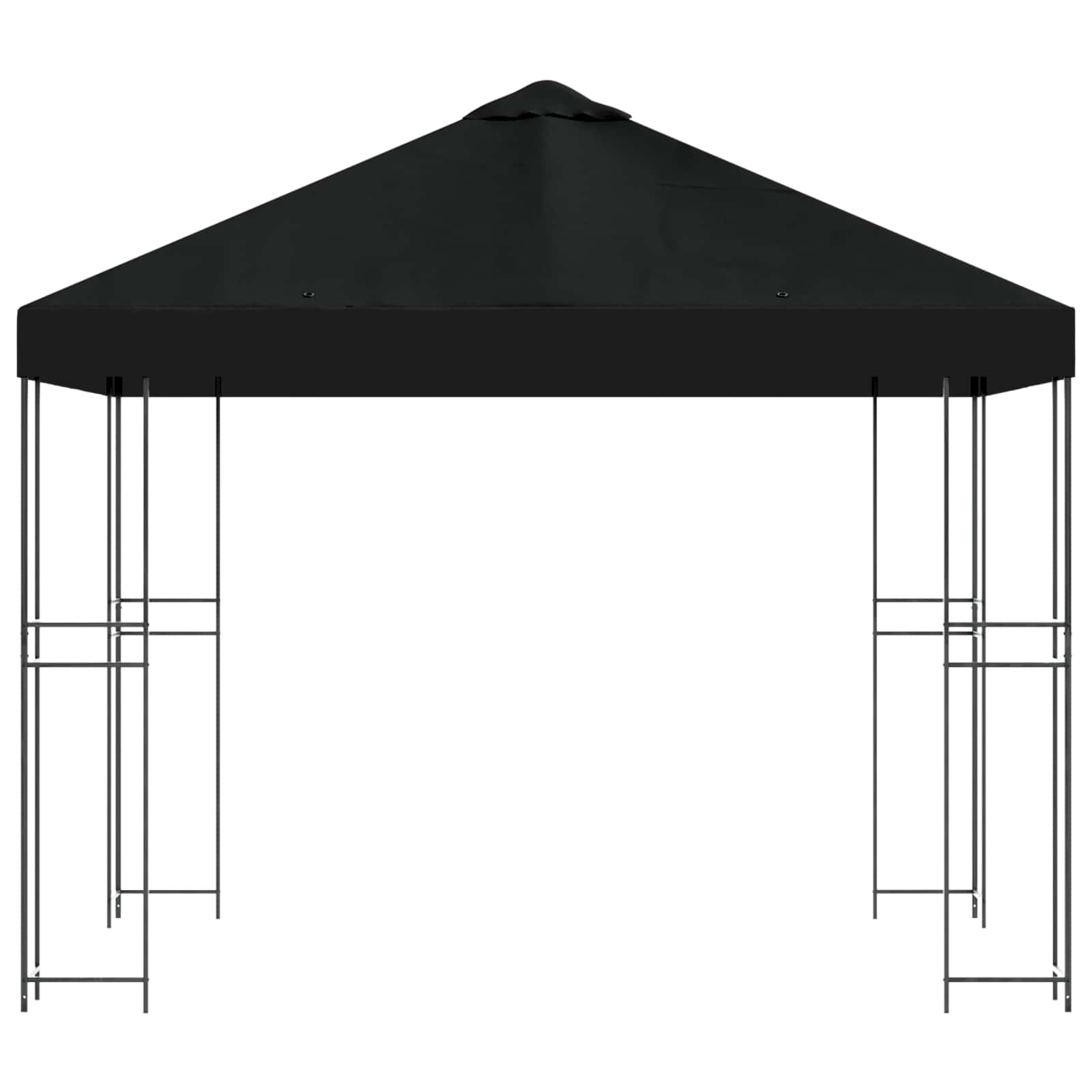 Prieel 3 x 3 m Zwart Polyester en staal 190 gsm image 3
