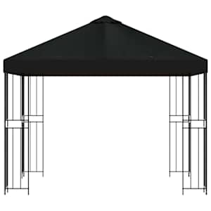 Altán 3 x 3 m Černá Polyester a ocel 190 gsm - obrázek 3