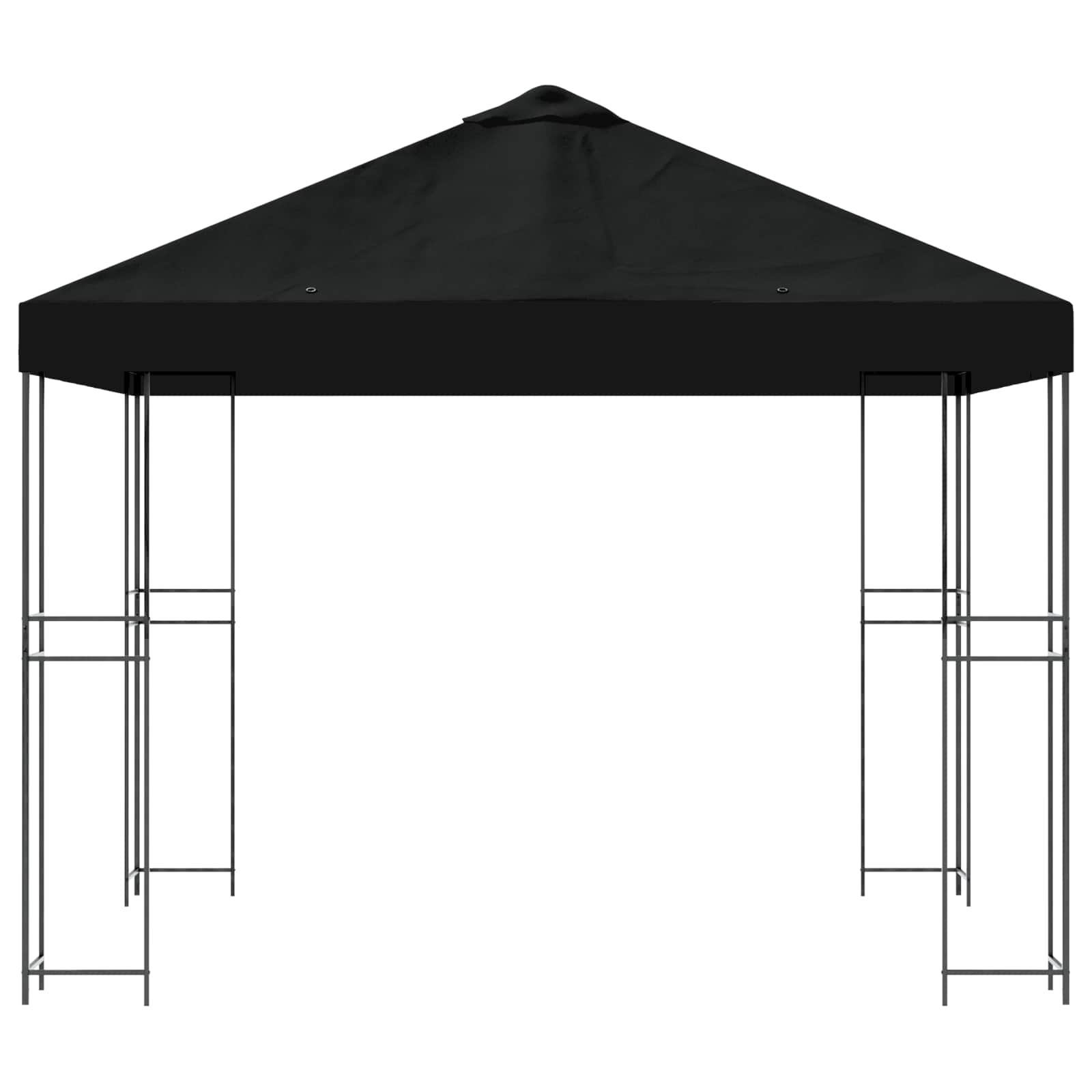 Prieel 3 x 3 m Zwart Polyester en staal 190 gsm image 4