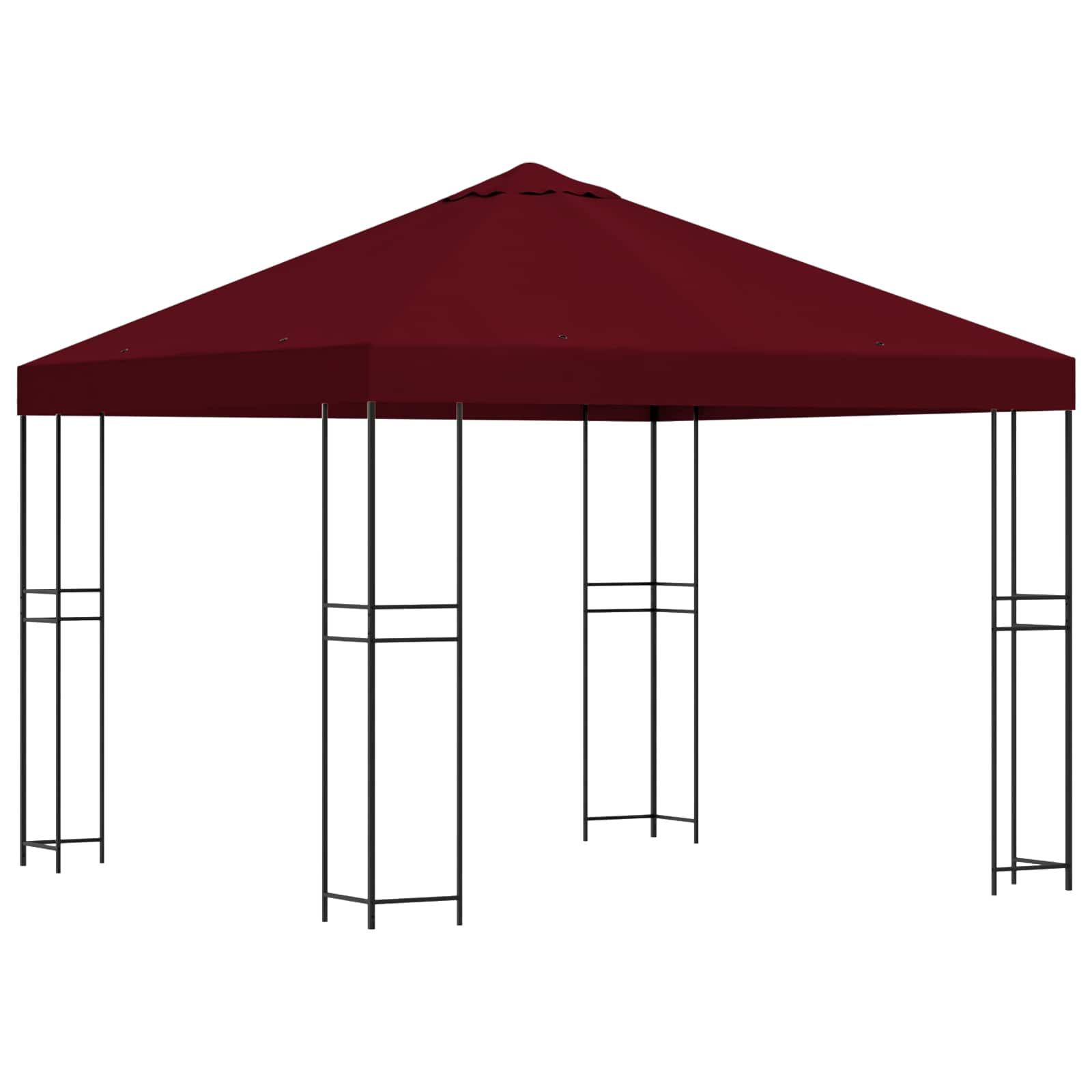 Prieel 3 x 3 m Bordeauxrood Polyester en staal 190 gsm image 2