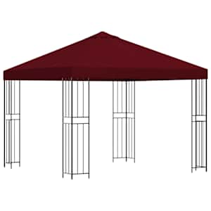 vidaXL Paviljon 3 x 3 m Veinipunane Pol&uuml;ester ja teras 190 gsm
