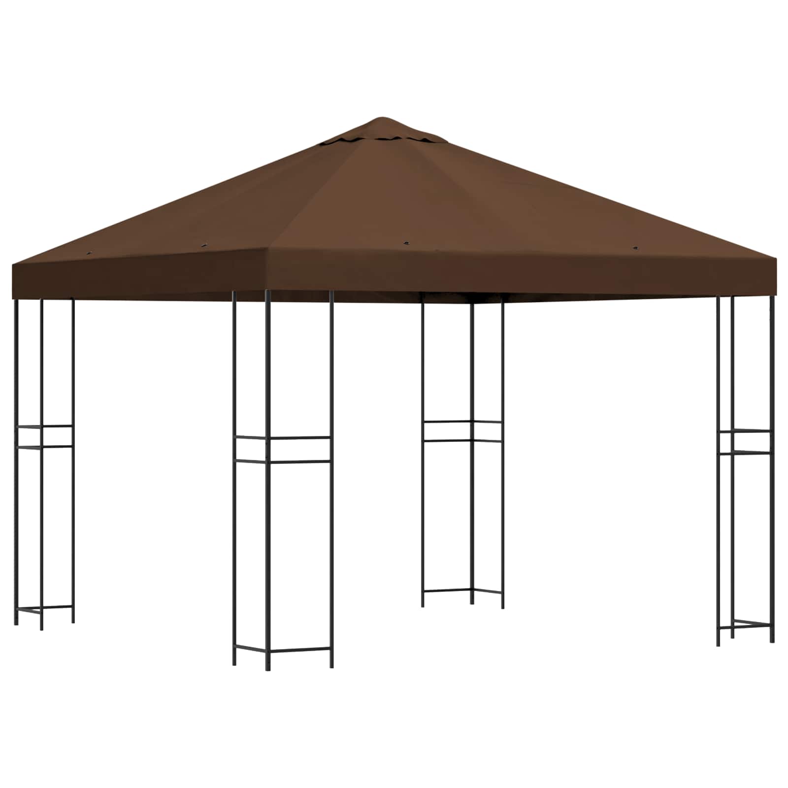 Prieel 3 x 3 m Bruin Polyester en staal 190 gsm image 2