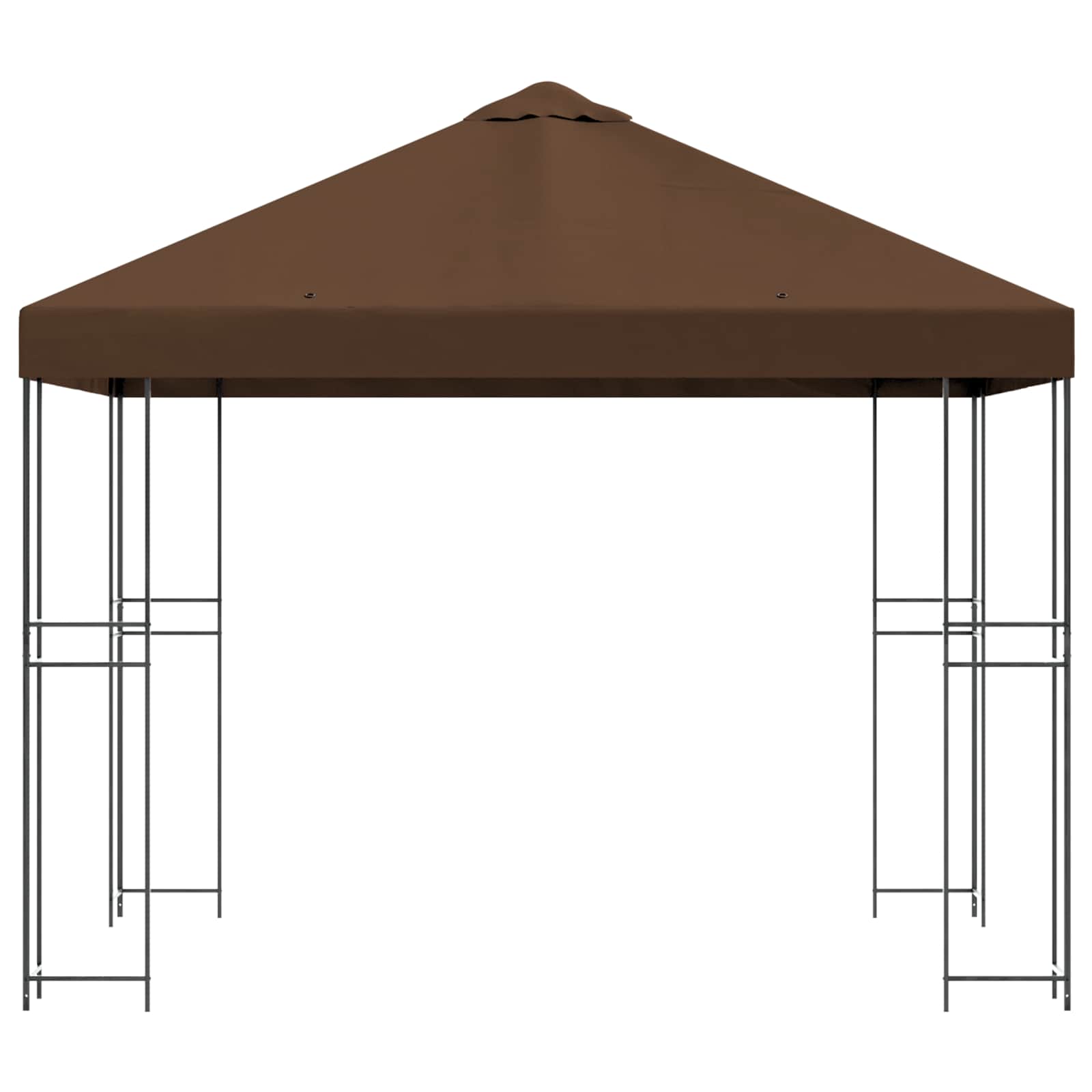 Prieel 3 x 3 m Bruin Polyester en staal 190 gsm image 3