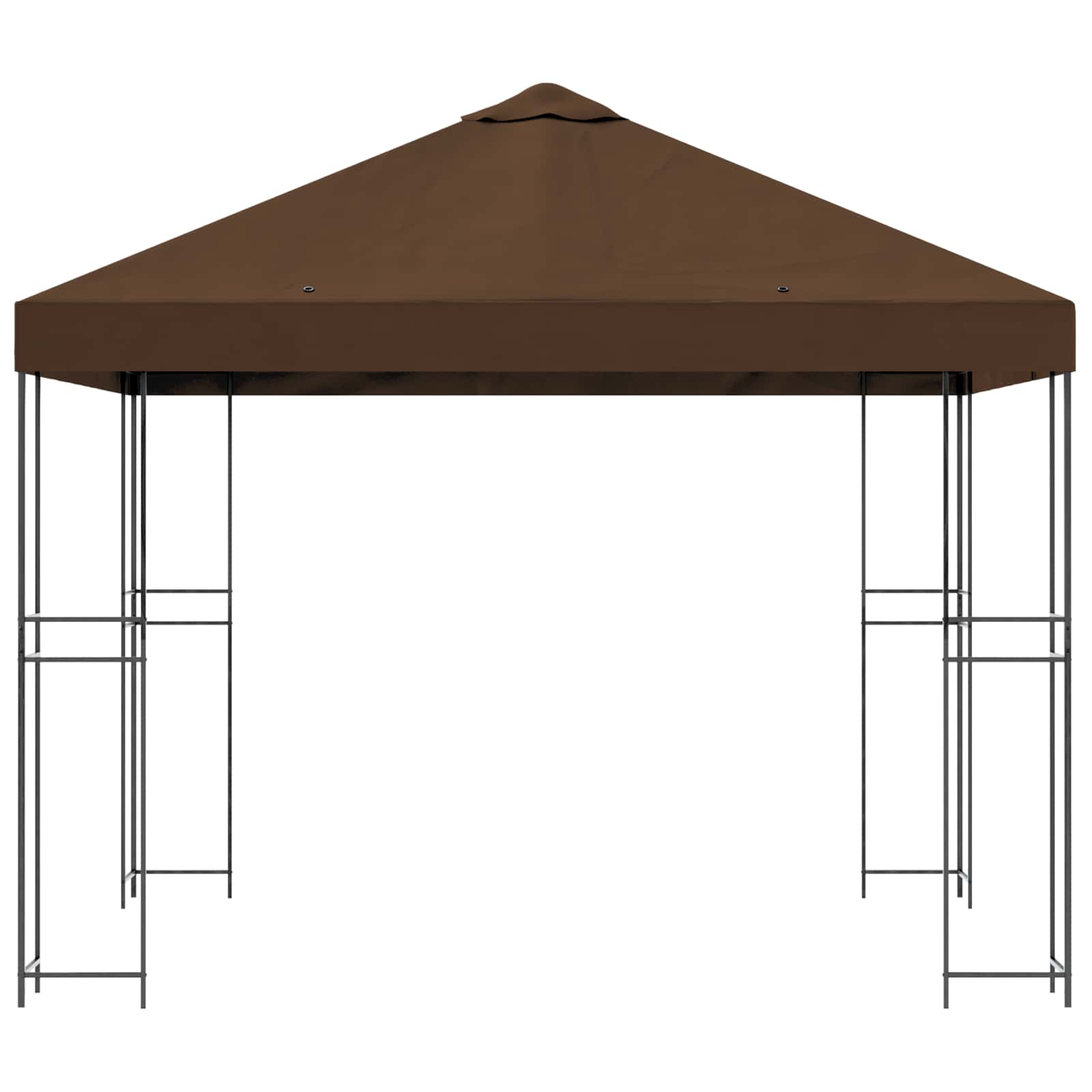 Prieel 3 x 3 m Bruin Polyester en staal 190 gsm image 4
