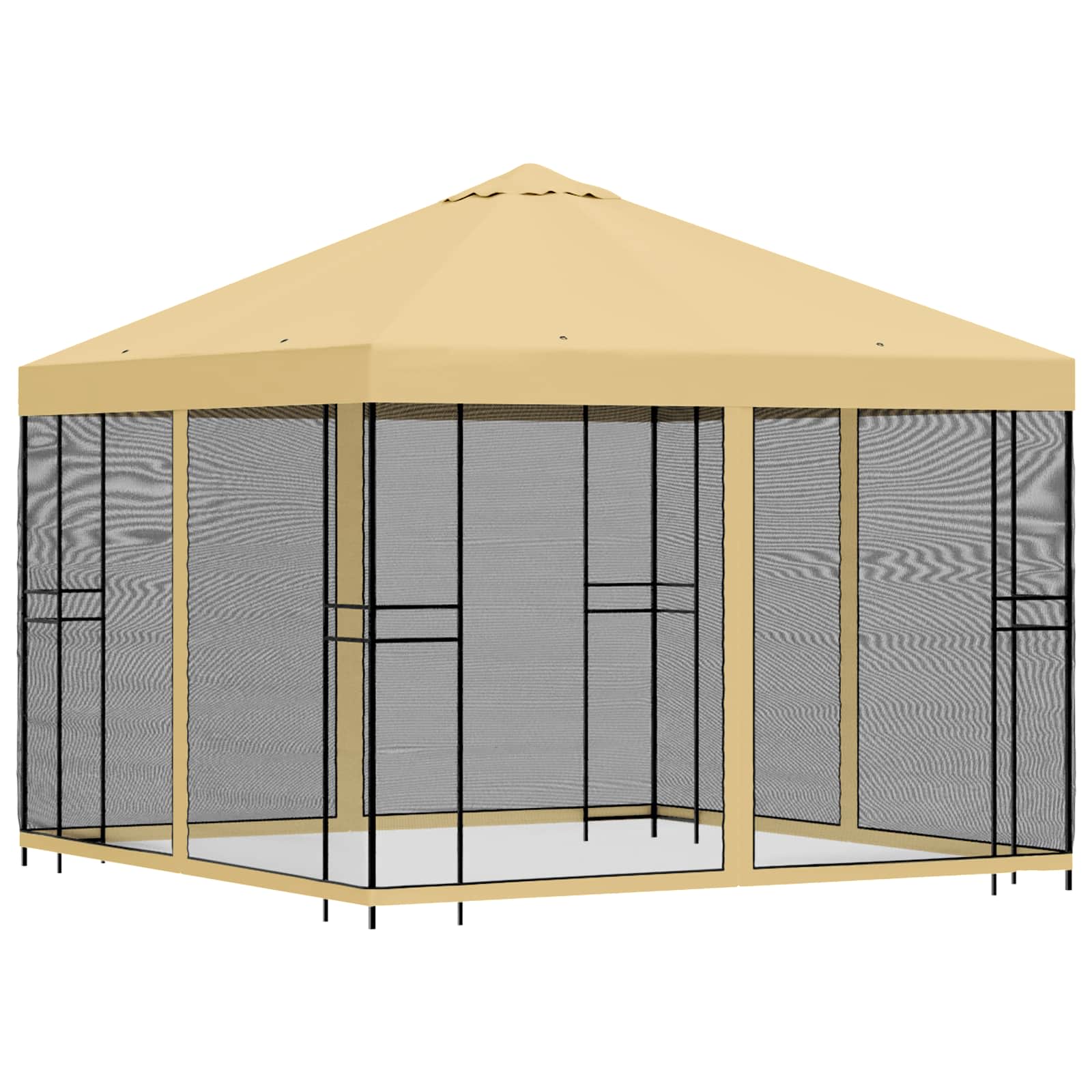 Tuin Gazebo met Zijwanden 3 x 3 m Crèmekleurig image 3