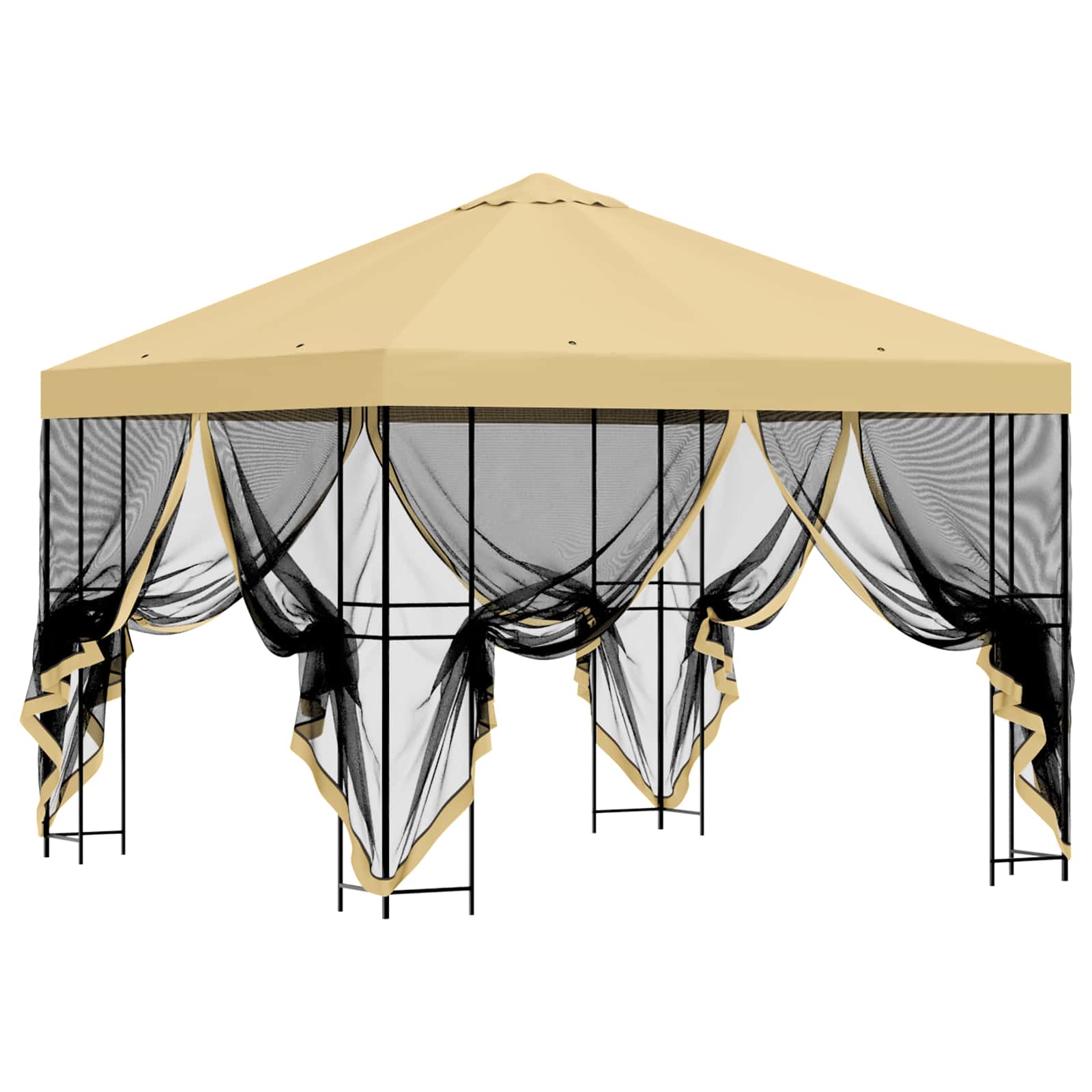 Tuin Gazebo met Zijwanden 3 x 3 m Crèmekleurig image 4