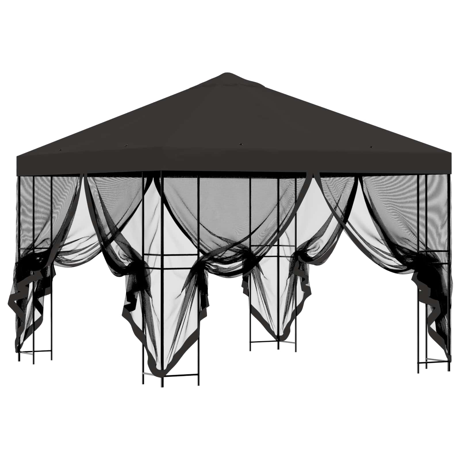 Tuin Gazebo met Zijwanden 3 x 3 m Antracietkleurig image 4