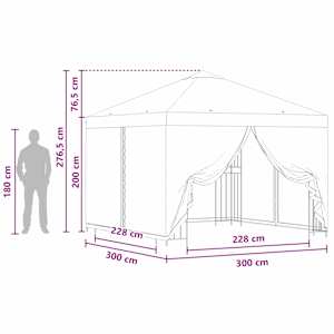 Zahradní altán se stěnami 3 x 3 m Antracitová Polyester a ocel - obrázek 9