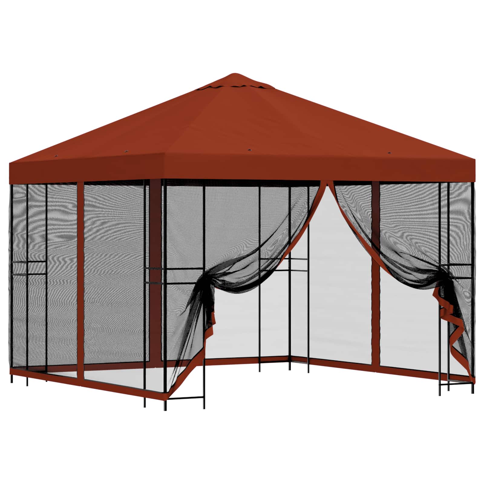 Tuin Gazebo met Zijwanden 3 x 3 m Terracotta Polyester en staal image 2