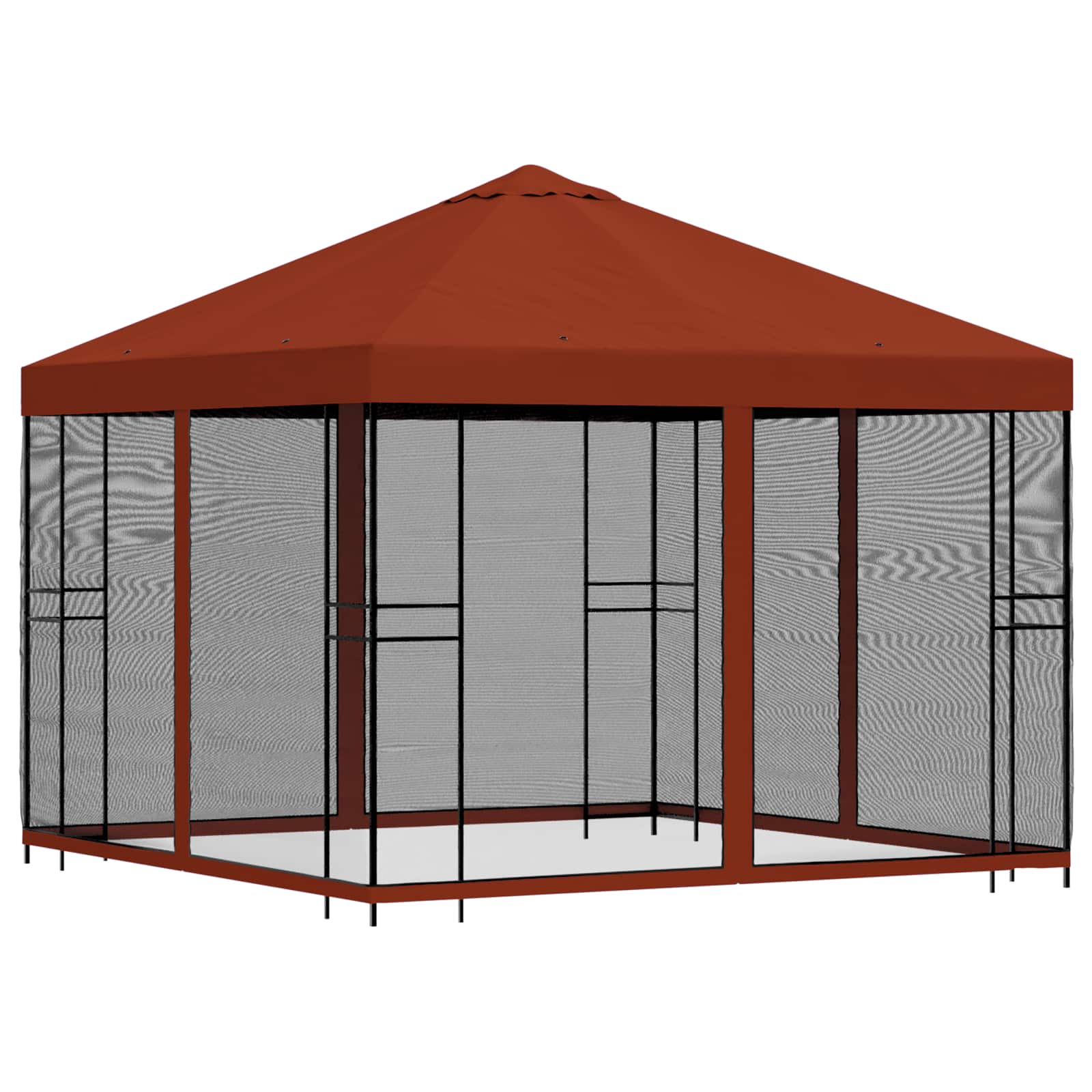 Tuin Gazebo met Zijwanden 3 x 3 m Terracotta Polyester en staal image 3