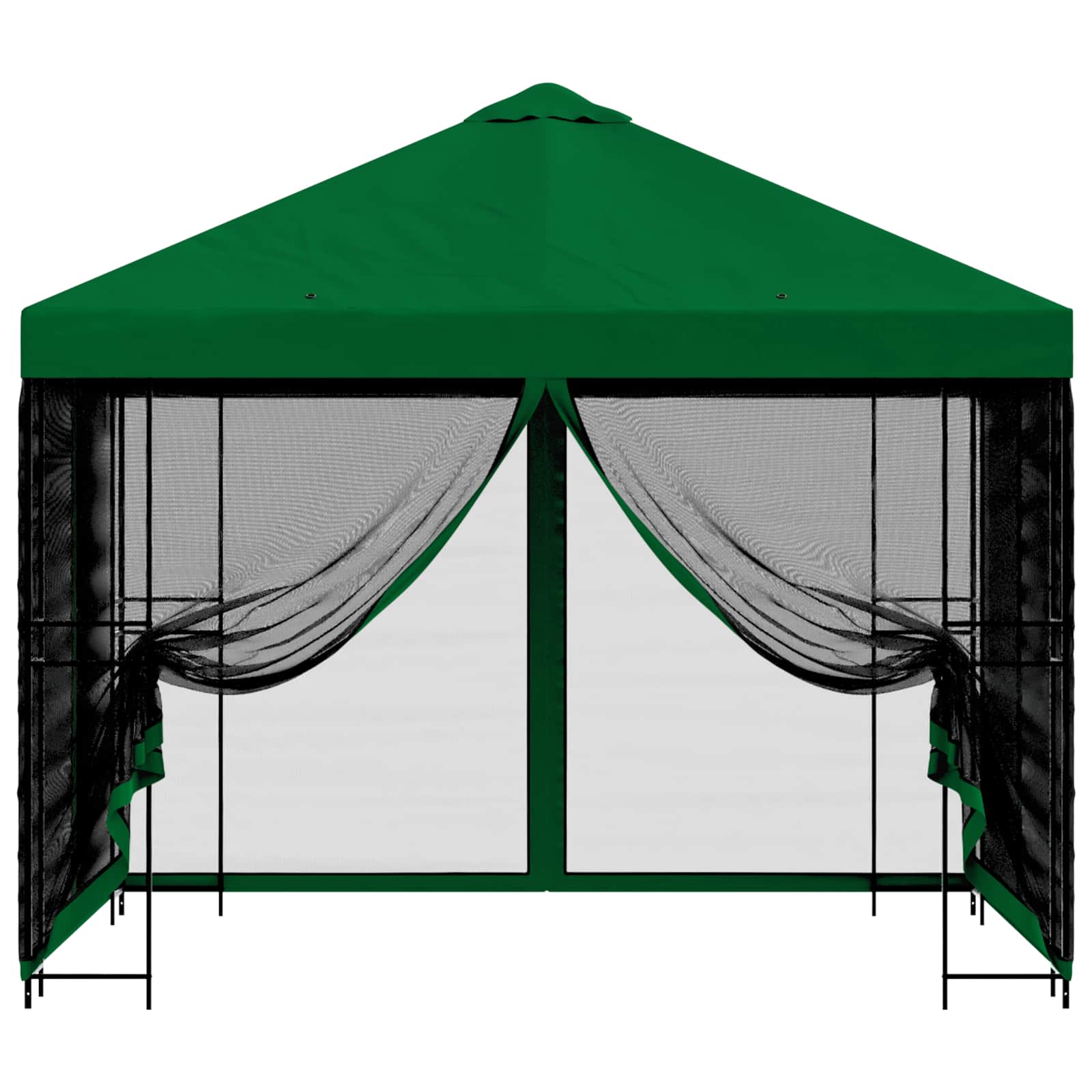 Tuin Gazebo met Zijwanden 3 x 3 m Groen Polyester en staal image 5