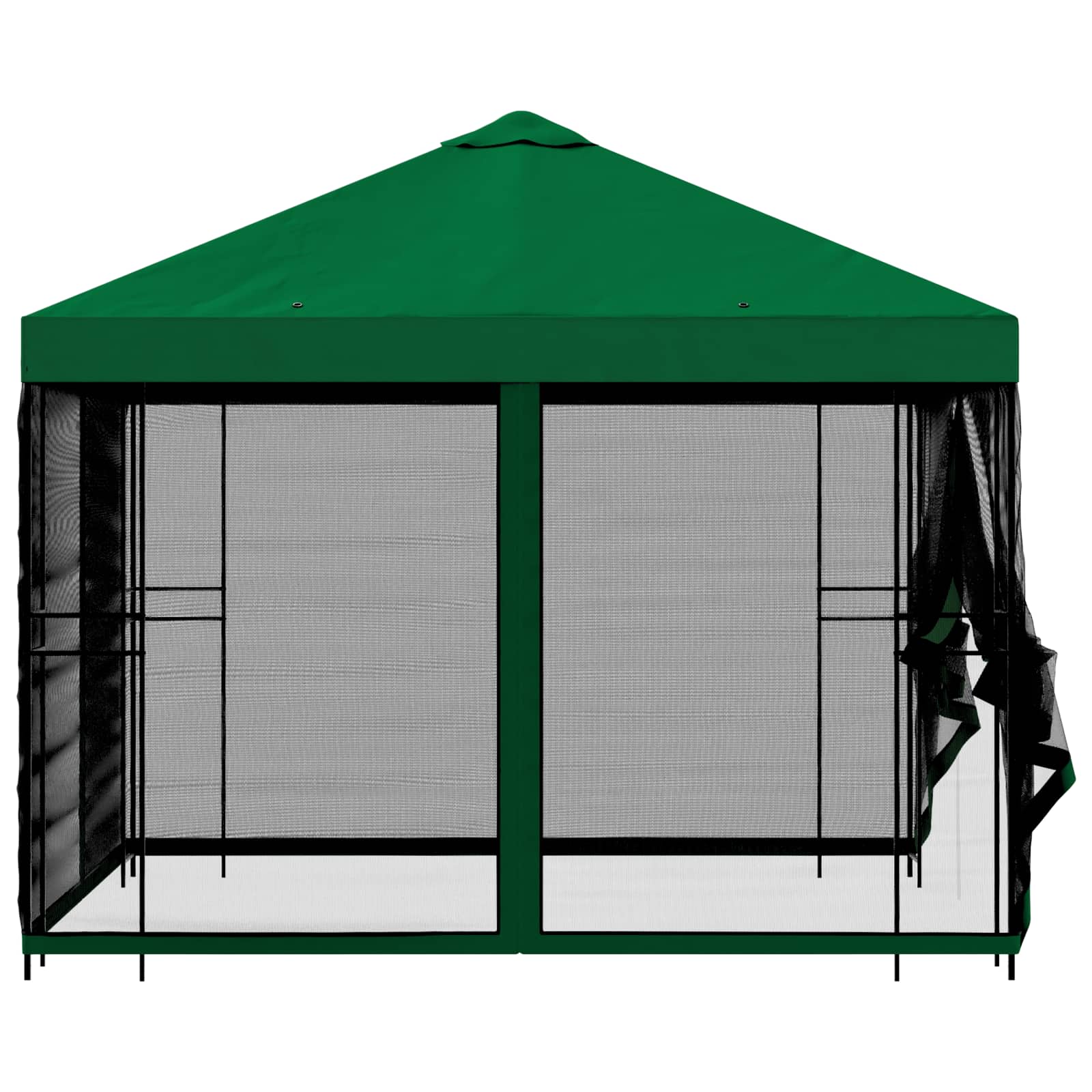 Tuin Gazebo met Zijwanden 3 x 3 m Groen Polyester en staal image 6