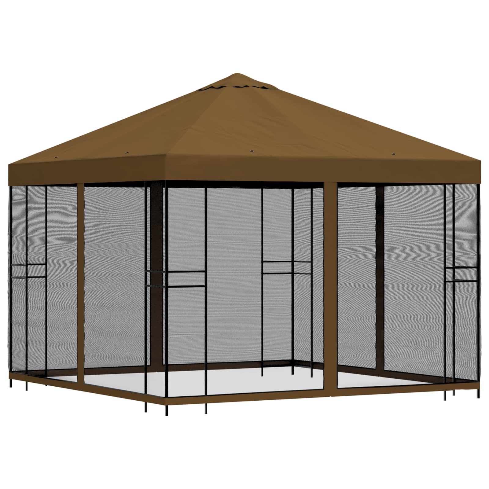 Tuin Gazebo met Zijwanden 3 x 3 m Taupe Polyester en staal image 3