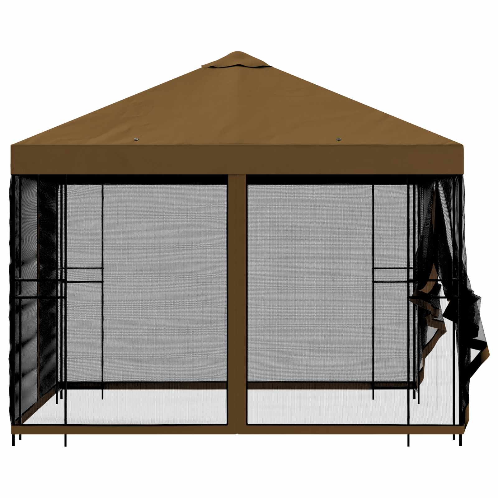 Tuin Gazebo met Zijwanden 3 x 3 m Taupe Polyester en staal image 6