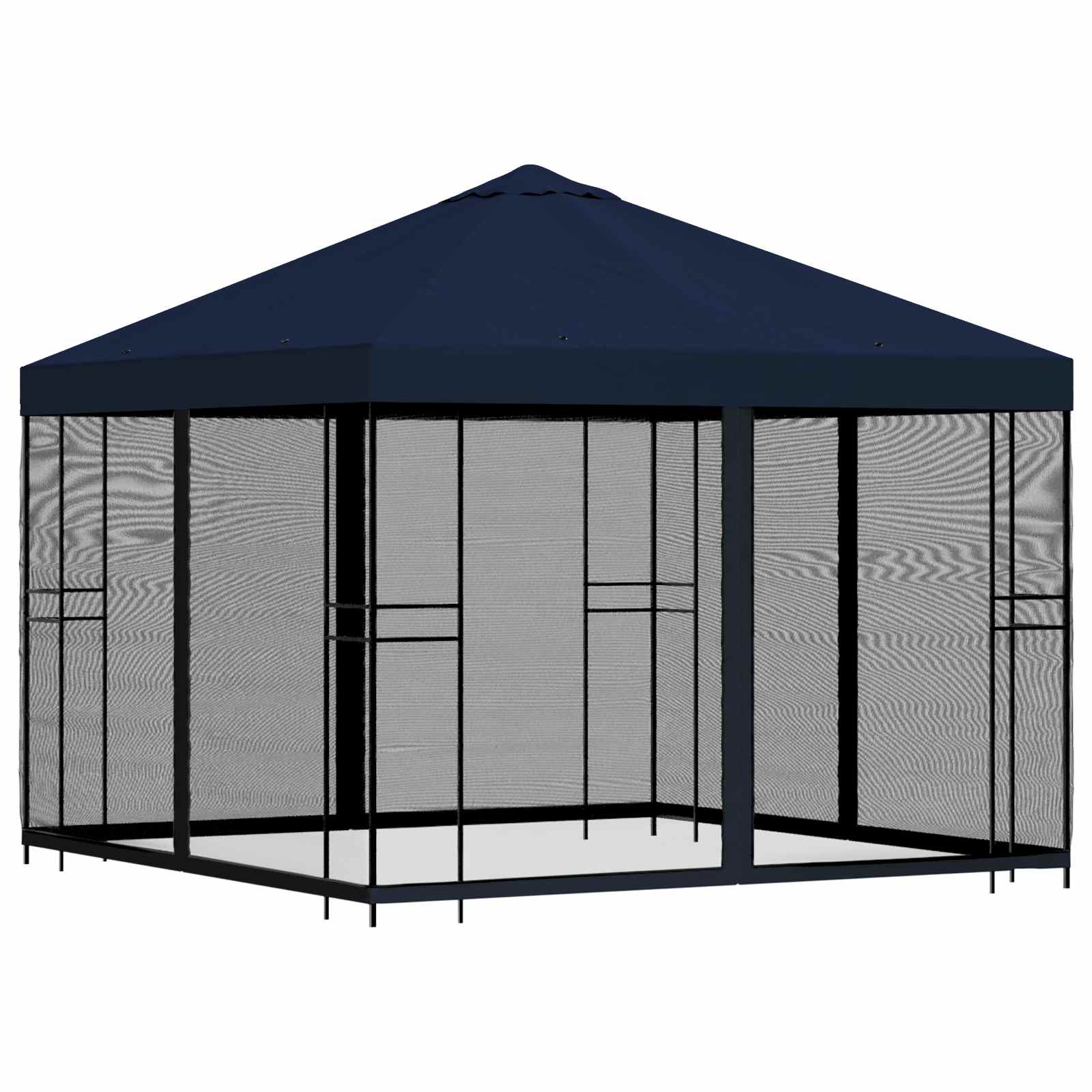 Tuin Gazebo met Zijwanden 3 x 3 m Blauw Polyester en staal image 3