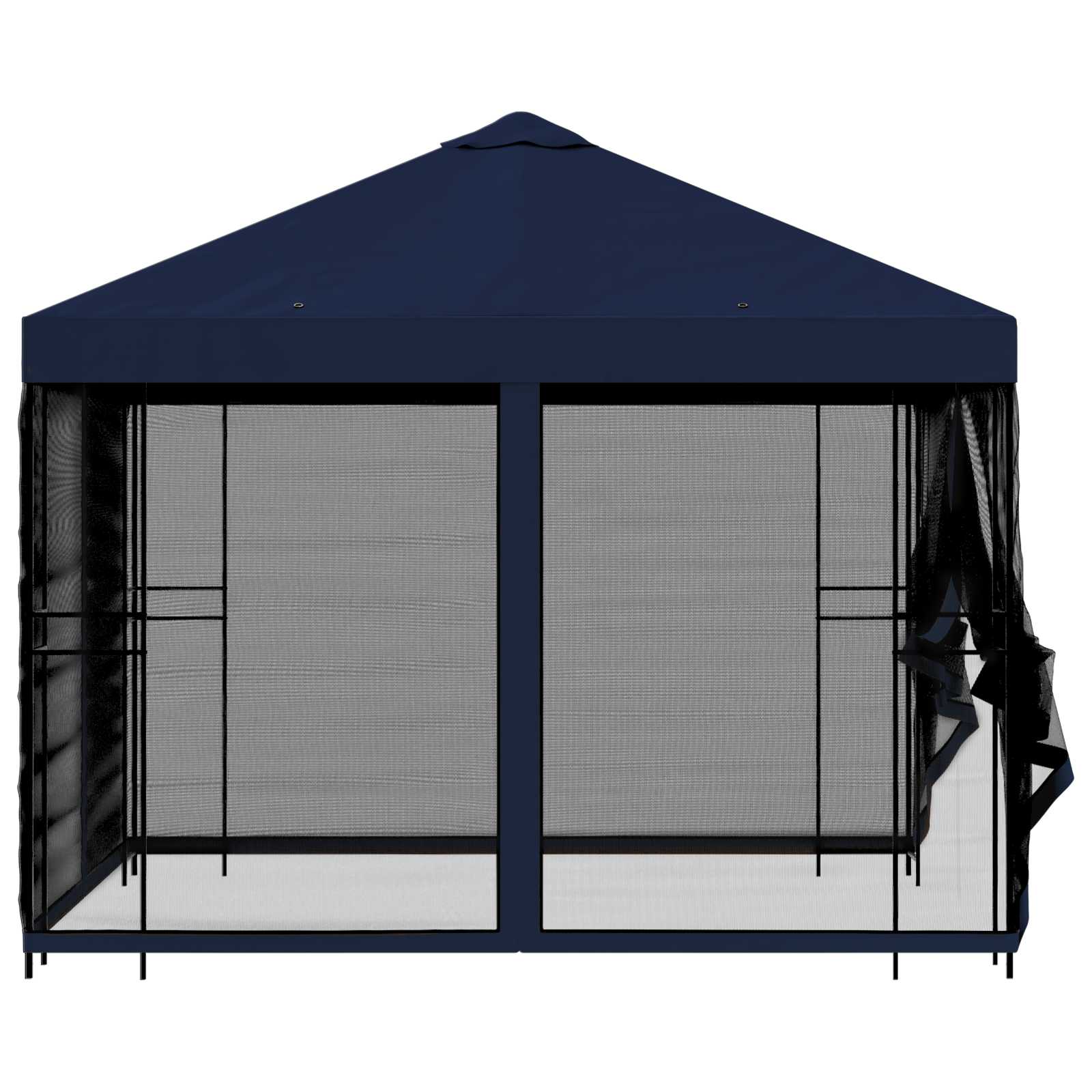 Tuin Gazebo met Zijwanden 3 x 3 m Blauw Polyester en staal image 6