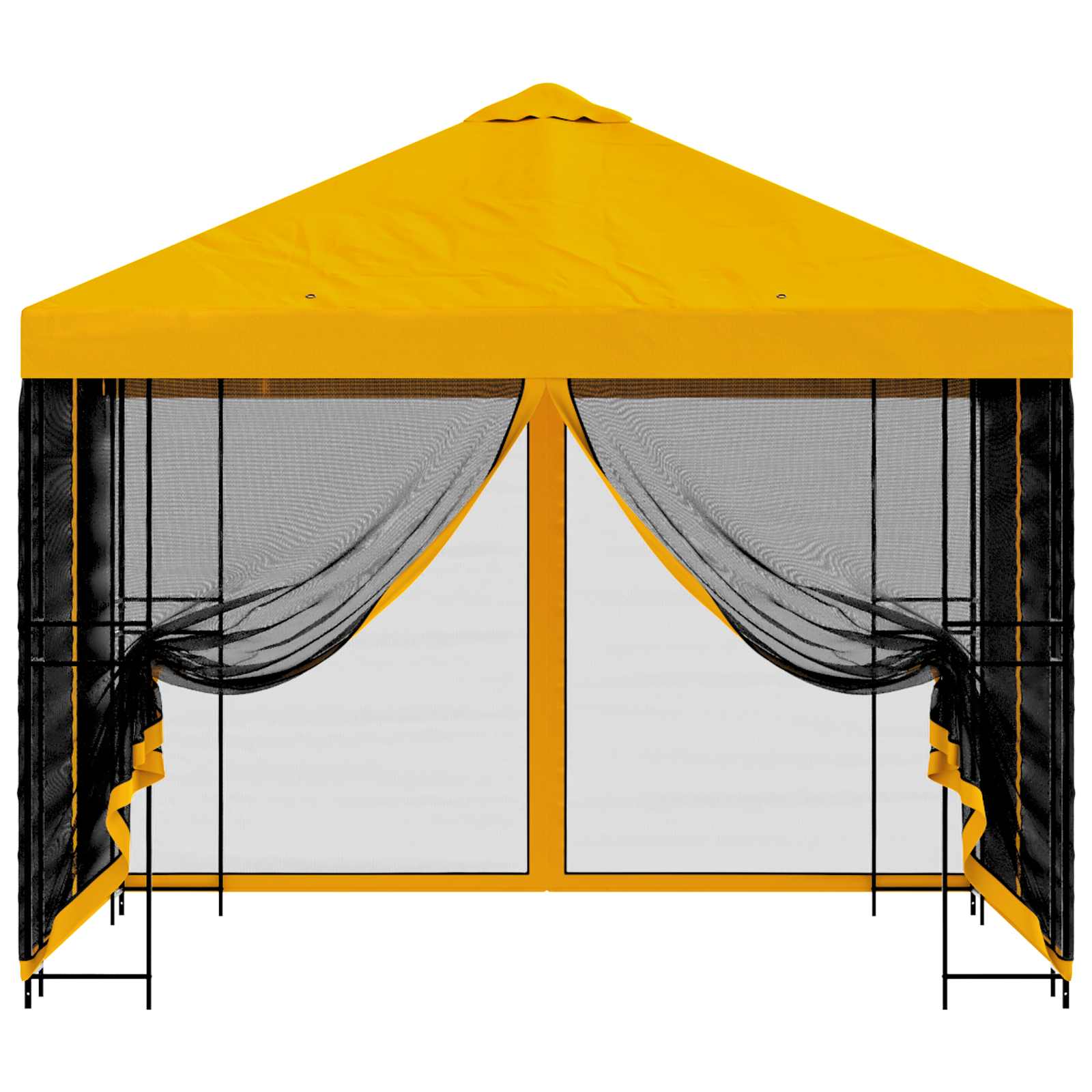 Tuin Gazebo met Zijwanden 3 x 3 m Geel Polyester en staal image 5