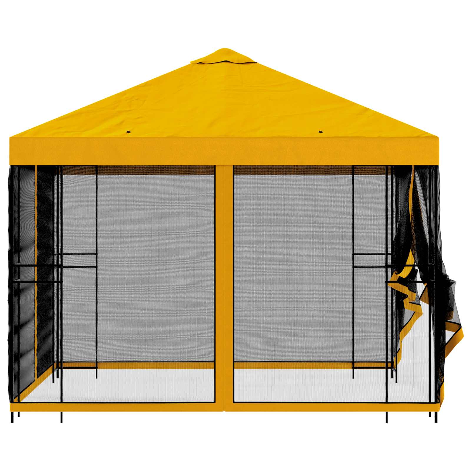 Tuin Gazebo met Zijwanden 3 x 3 m Geel Polyester en staal image 6